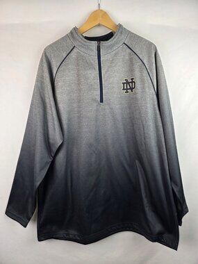 Notre Dame Fighting Irish Colosseum Sweatshirt Mens XXL Gray Long Sleeve 1/4 Zip